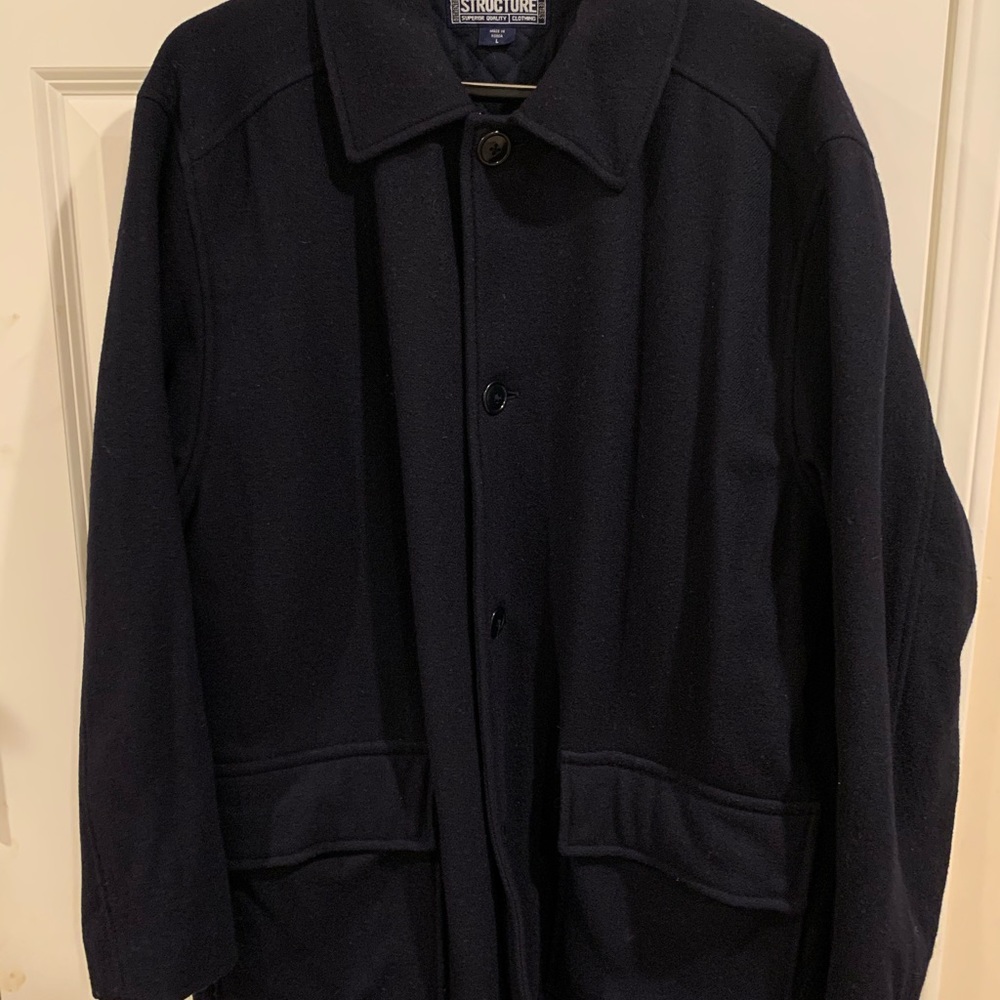 Structure Peacoat Jacket - Dark Navy